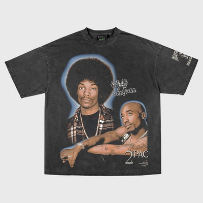 Men's Jaee Editz Deathrow T-Shirt Short Sleeve Crew Neck XL Snoop Dogg 2Pac