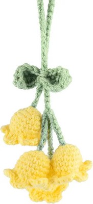 Hanging Car Accessories Cute Little Lily of The Valley, Hand Kni Style: Yellow