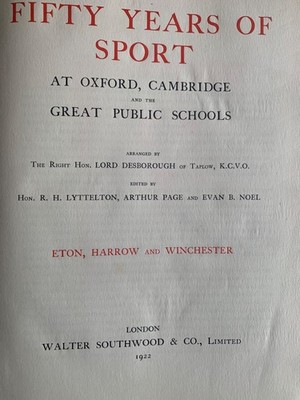 Fifty Years Of Sport At Oxford, Cambridge And The Great Public Schools. 1922 1st