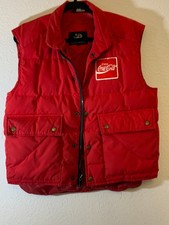 Coca-Cola Black Sheep Red Quilted Puffer Vest Small S 34-36 Zip Snap Front