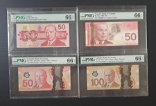 Canada 50 Dollars 1988 , 2004 , 2012 & 100 Dollars 2011 Polymer All PMG 66 EPQ