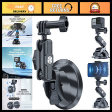 Suction Cup Car Mount with Phone Holder for DJI GoPro Insta360 - Windshield Dash