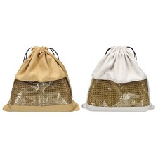 2Pack Dust Bags 10.24"x10.24"Cover Storage Bags with Window, Gray/Coffee