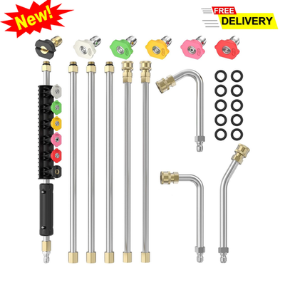 #ad #ad 8FT Pressure Washer Extension Wand Gutter Cleaner Kit 4000 PSI Quick Connect $48.99