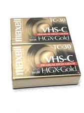 New 2 Pack Maxwell VHS-C HGX-Gold TC-30 Premium High Grade Video Cassette Sealed
