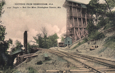 AL  BIRMINGHAM  ALA    TIPPLE RED ORE MINE.    UDB  COLORED Germany   Postcard