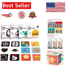 High-Contrast Black and White Baby Flash Cards - 80 Large Cards for Sensory Play