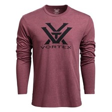 VORTEX Mens Core Logo Burgundy Heather T-Shirt 221-02-BHE