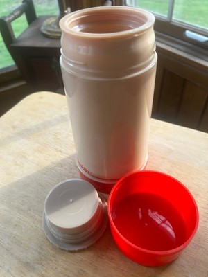 Aladdin Vintage 10 oz. Wide Mouth Thermos, Cream & Red Color, Free S/H