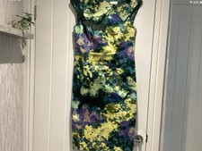 Ladies Linea for House of Fraser dress,size 10,cotton, midi length,green/yellow