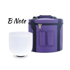 6 Inch B Note Crown Chakra Frosted Quartz Crystal Singing Bowl with Carry Bag