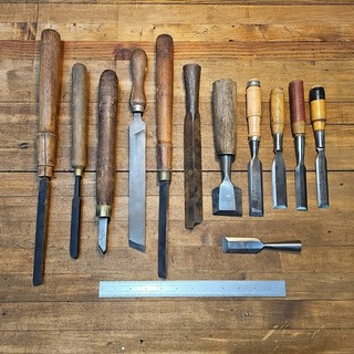 Vintage Woodworking Chisels Lot • WITHERBY MAROLES & SON ETC Antique ☆USA/UK