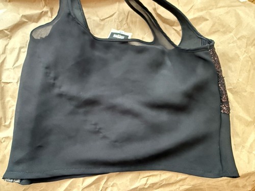 Vintage Versace Jeans Couture schwarz Leder verziert Crop Top XS - Bild 15 von 15