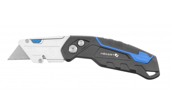 HÖGert Technik HT4C639 Klappmesser Mit TrapezföRmiger Klinge, 19 Mm X 60 Mm, Neu-image