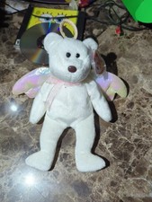 Ty Beanie Babies Halo the Angel Bear Brown Nose Retired Never Played With