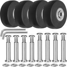 Luggage Suitcase Replacement Wheels 50mm Diameter 1 7/8 50 x 18 mm, Black