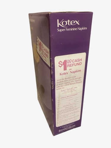Vintage Kotex Super Feminine Napkins 30 Count NOS Maxi Pads 1977 Prop - Picture 3 of 4