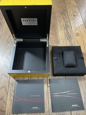 ORIGINALE OFFICINE PANERAI FERRARI cassa orologio in legno libretto giallo 26...
