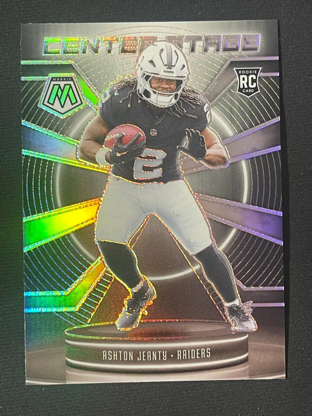 2025 Panini Mosaic Center Stage Silver RC #11 Ashton Jeanty Raiders JP