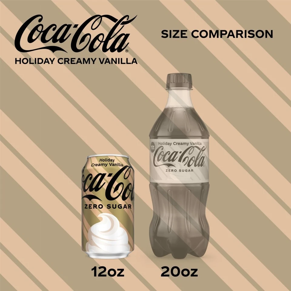 Coca-Cola® Zero Sugar Holiday 奶油香草苏打水 12 件装罐 12 盎司 — 第 3/4 张图片