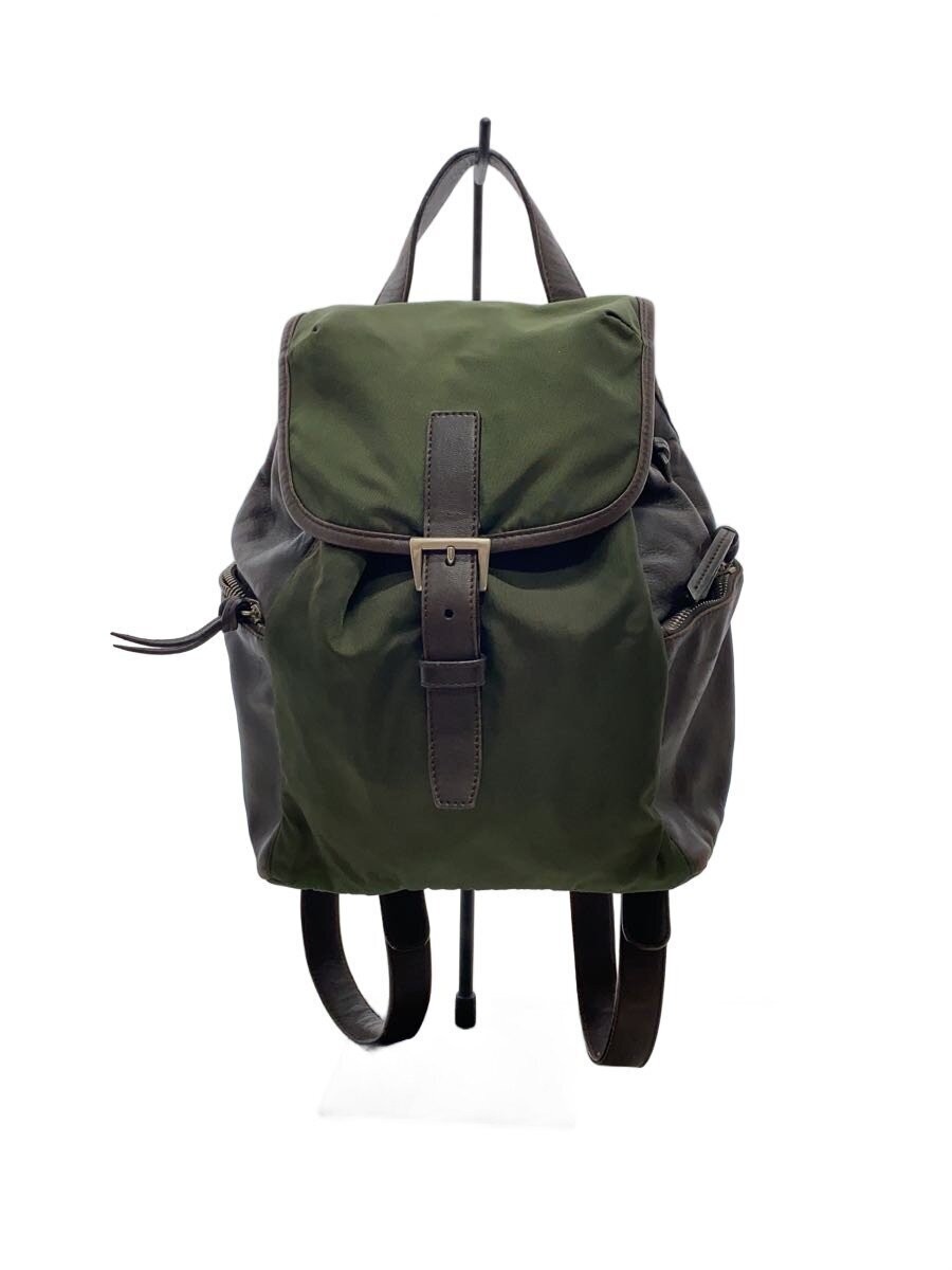 PRADA Mini Backpack Triangle Logo Used Nylon KHK - image 1