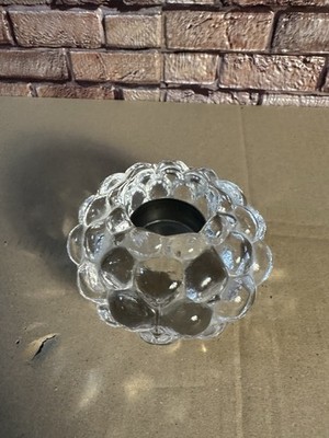 Orrefors Himbeere Kerzenhalter  Bubble glas Windlicht Teelicht signiert Bubble
