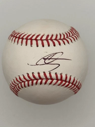 Evan Carter Autographed Baseball Texas Rangers Official Major League Baseball