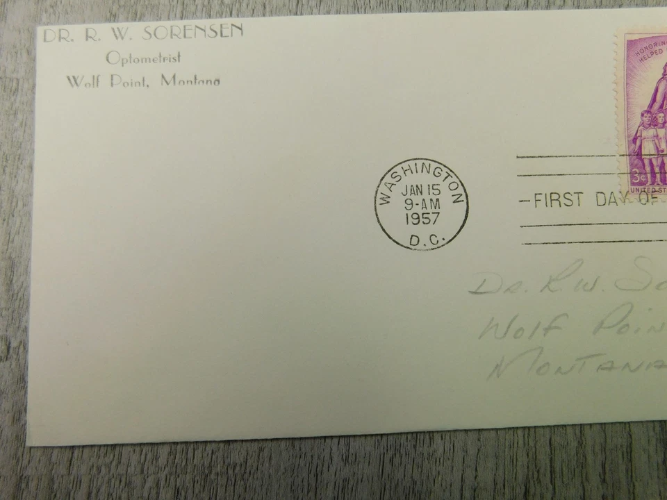 First Day Of Issue WA DC Help Fight Polio 1957 Vintage Stamp Envelope Cover - Image 3 of 4