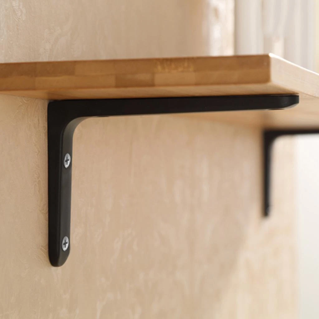 2pcs Wall Mounted Floating Shelf Bracket L Shaped Supporter Corner Brace Kitchen