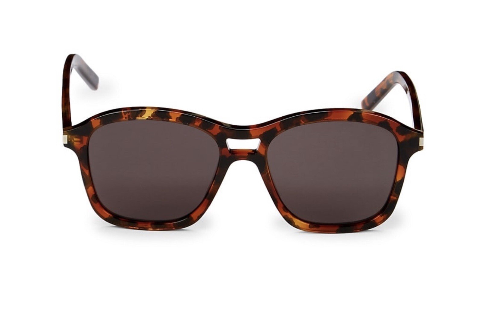 Occhiali da sole SAINT LAURENT 55 MM quadrati avana tartaruga cassa marrone nuovi con scatola