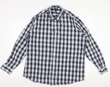 Premiere Herren blau kariert Baumwollmischung Gr&ouml;&szlig;e XL Kragen