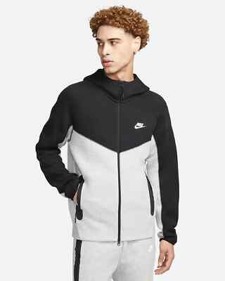 nike tech fleece jacket black and grey