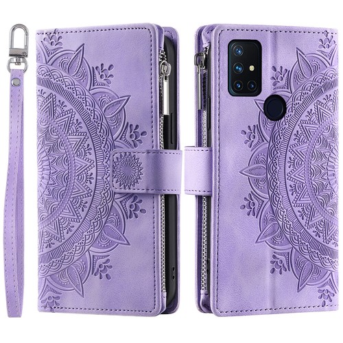 OnePlus Nord N10 Case Datura Leather Zipper Card Slots Flip Wallet Pocket Cover - Picture 51 of 67