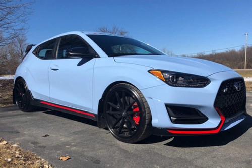 Rally Armor FITS 19-22 Hyundai Veloster N Black UR Mud Flap w/ Grey Logo - Picture 5 of 7