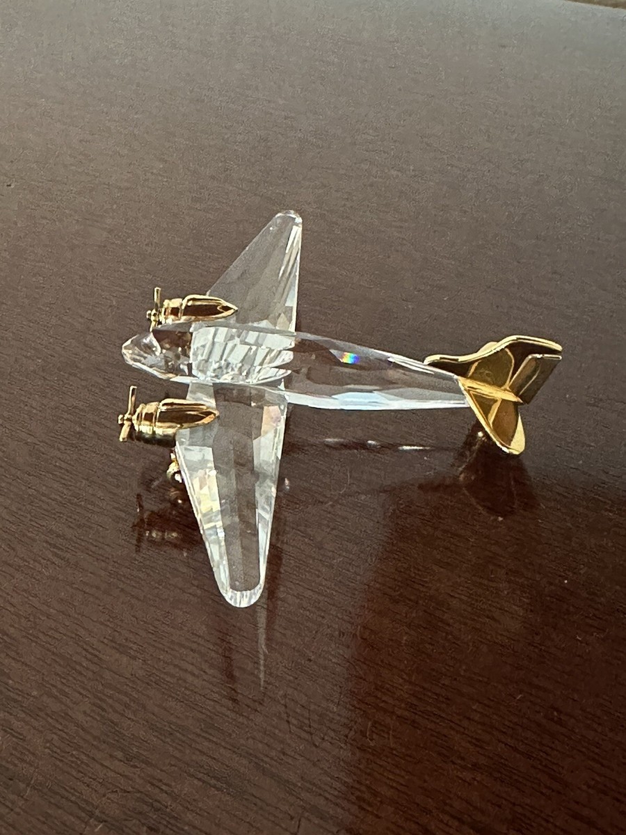 SWAROVSKI Crystal Memories Plane Airplane •18K Gold #220506