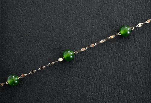 🆕14K YELLOW GOLD and Peridot Beaded Necklace 19in - 第 1/14 張圖片