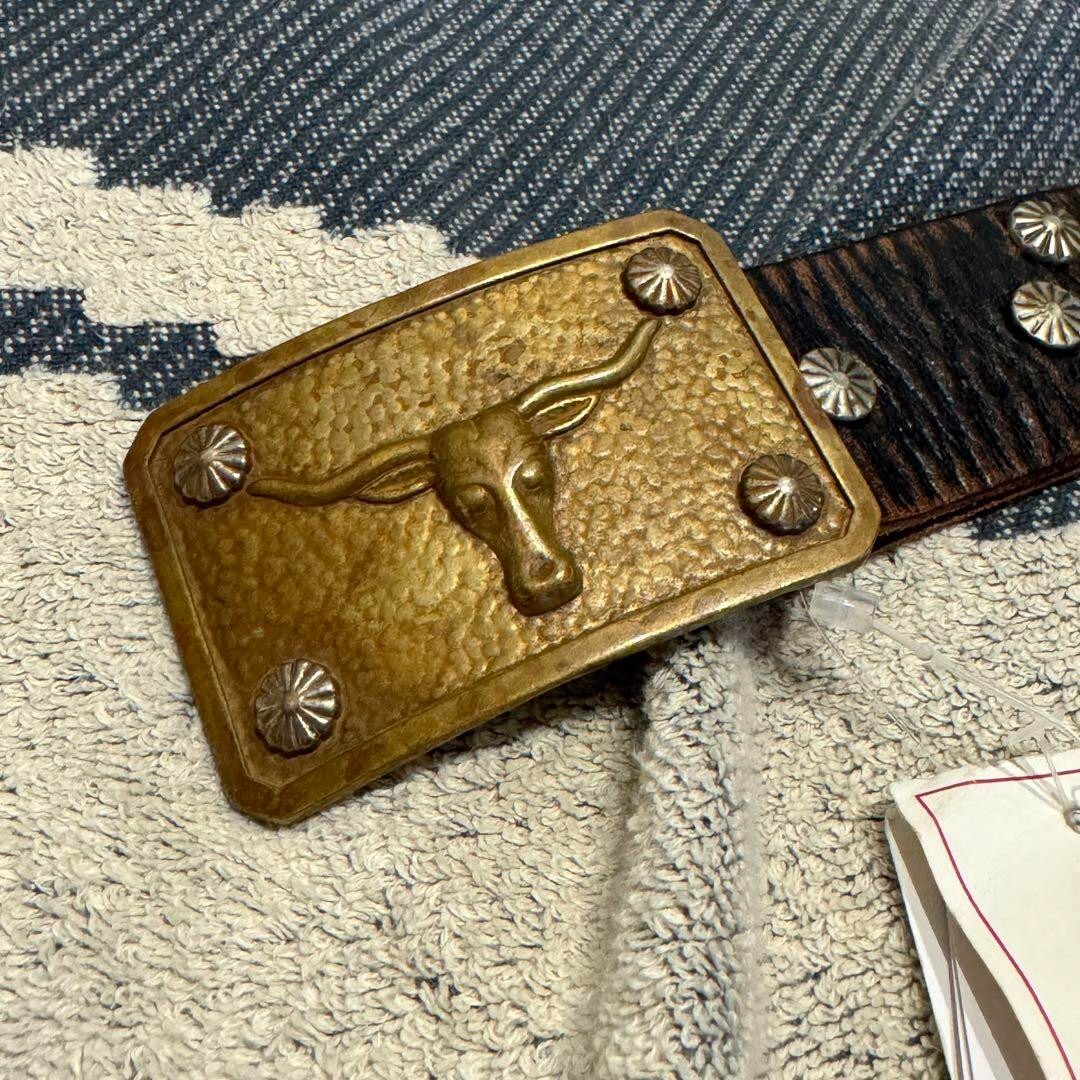 k*a様 RRL ベルト W34 24Ss RRL Studded Leather Belt DOUBLE RL Ralph Lauren w/tag W34