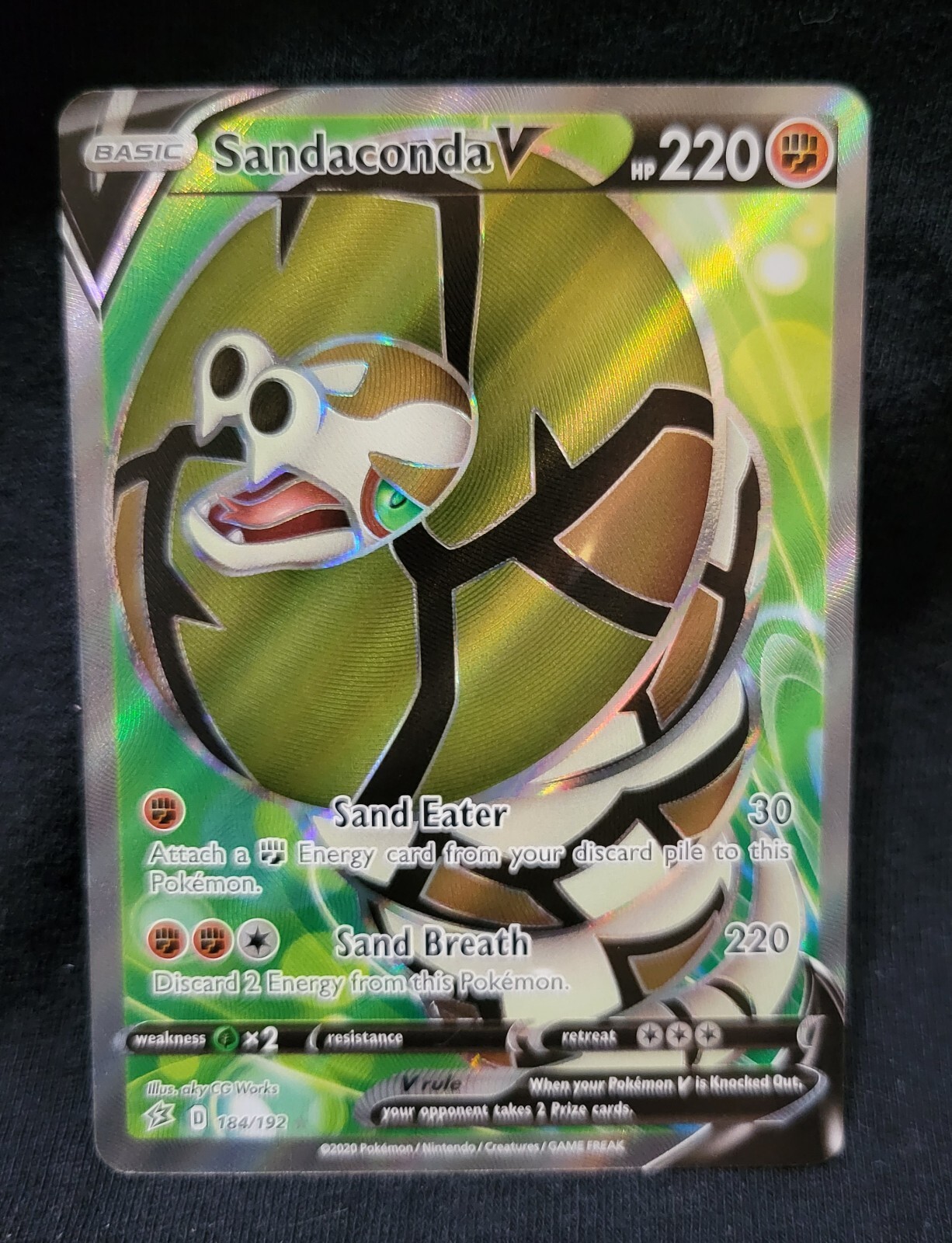 SANDACONDA V 184/192 Rebel Clash Ultra Rare Full Art Holo Pokemon Card NM