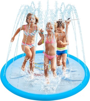 Splash Pad 67'' Size Sprinkler Play Mat for Dogs & Kids Extra Large Wading Pool