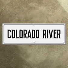 Arizona Colorado River highway bridge road sign US route 66 1940s 30x10