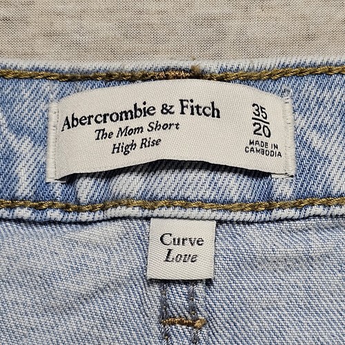Abercrombie Fitch Mom Denim Shorts Womens High Rise Curve Love Cutoff 35 / 20 - Picture 5 of 10