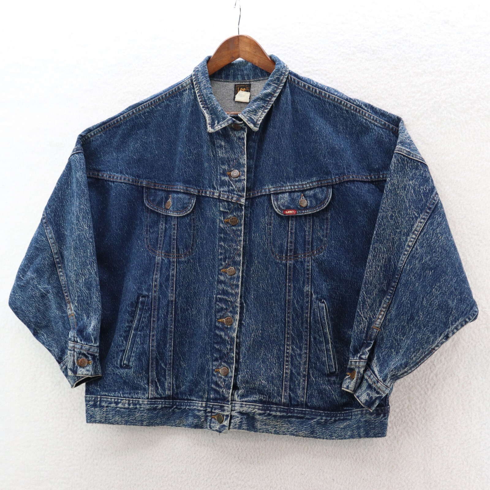 VTG 70s Lee Riders Denim Jacket Women Large Blue 101-J Union Made USA Sanforized