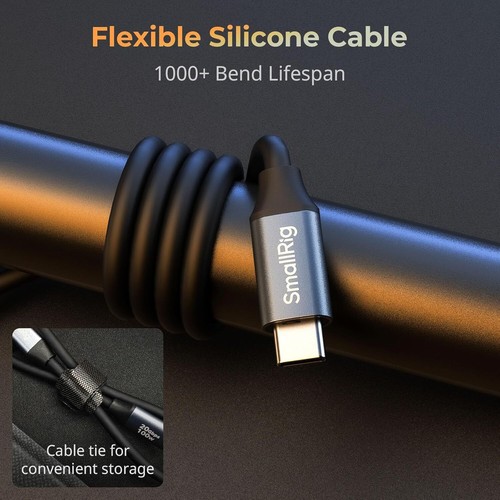 SmallRig USB C to USB C Data Cable 1.15ft/ 35cm/ 13.8" for iPhone / Camera 4788 - Picture 4 of 6