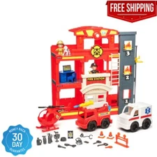 Kid Connection Fire Station Emergency Vehicle Playset (31 Pieces)