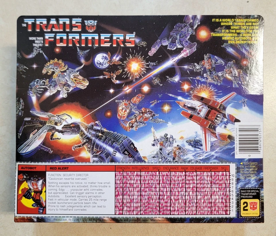TRANSFORMERS G1 AUTOBOT RED ALERT MISB US SELLER RARE! CAR TOY ROBOT - Image 2 of 3