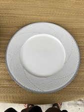 Dansk Tapestries Damask White Gray Blue Dinner Plate Jack Lenor Larsen China