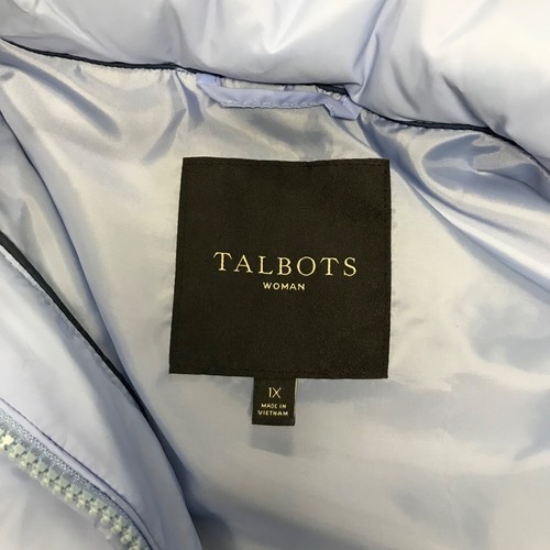 Talbots Vest Womens Plus Size 1X Blue Puffer Down Fill Full Zip Spring Nylon - Picture 3 of 8