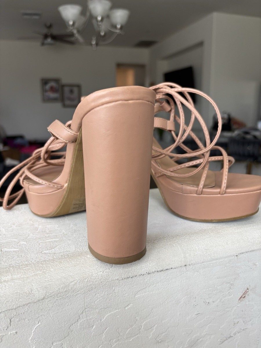 Nude Chunky Heel View 3