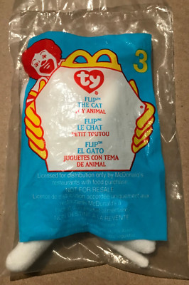 Vintage 2000 McDonald's Happy Meal Toy Ty Beanie Baby FLIP the CAT #3 NIP