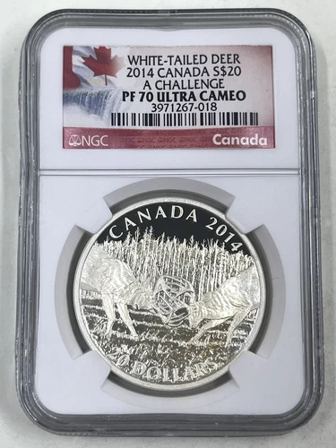 2014 Canada S$20 NGC PF70 Ultra Cameo White Tailed Deer A Challenge